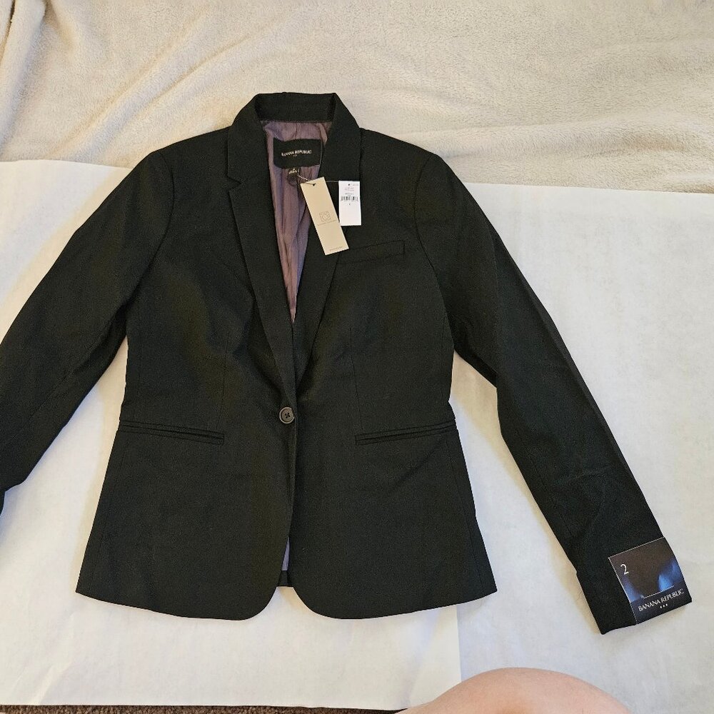 Banana Republic Suit Blazer, Black, size 2, NWT